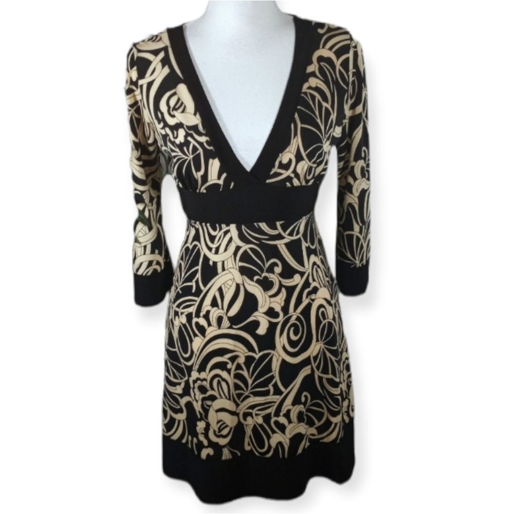 CHARLOTTE RUSSE BLACK & BEIGE DRESS SZ.L EUC